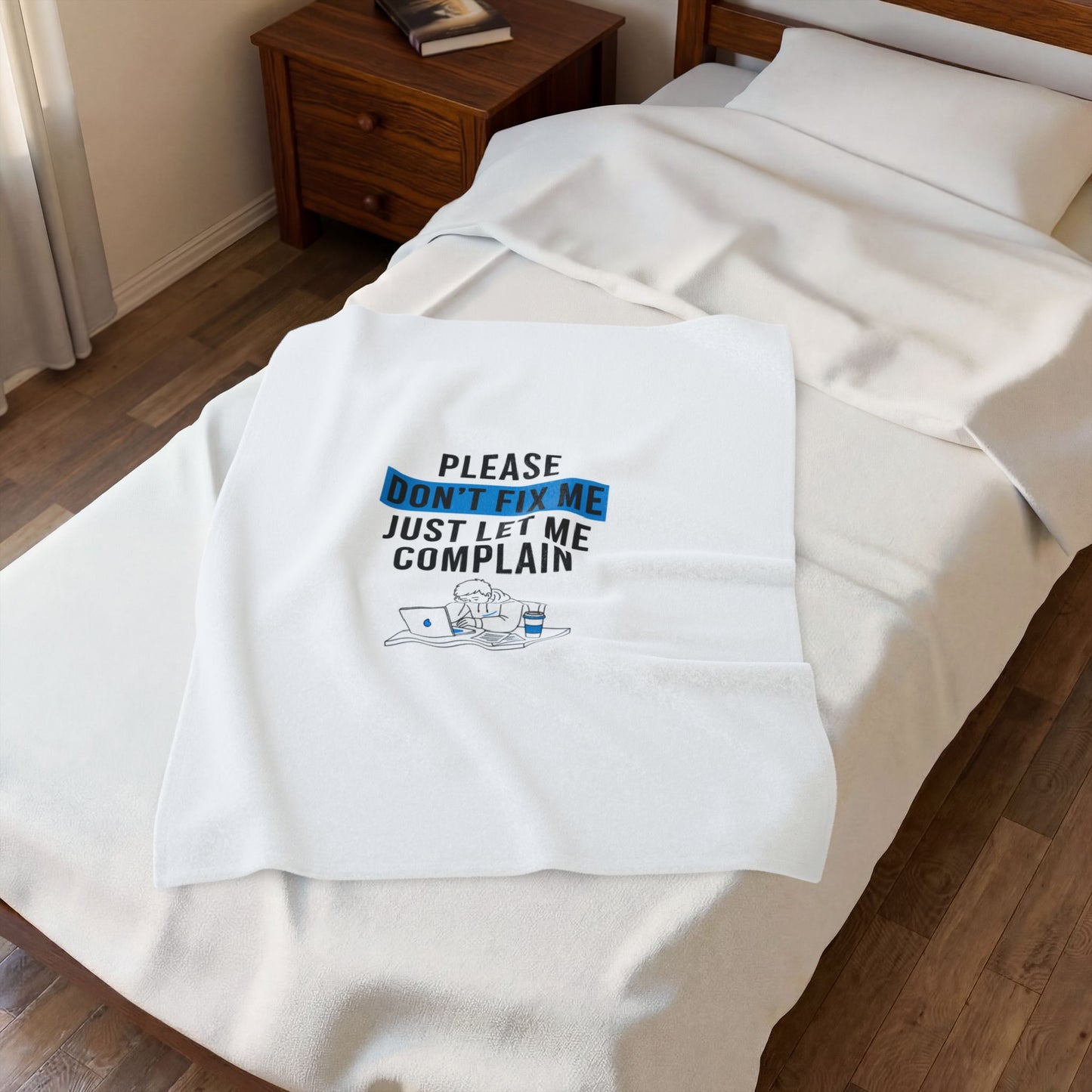 Please Don't Fix Me Blanket | Mental Health Humor, Anti-Toxic Positivity