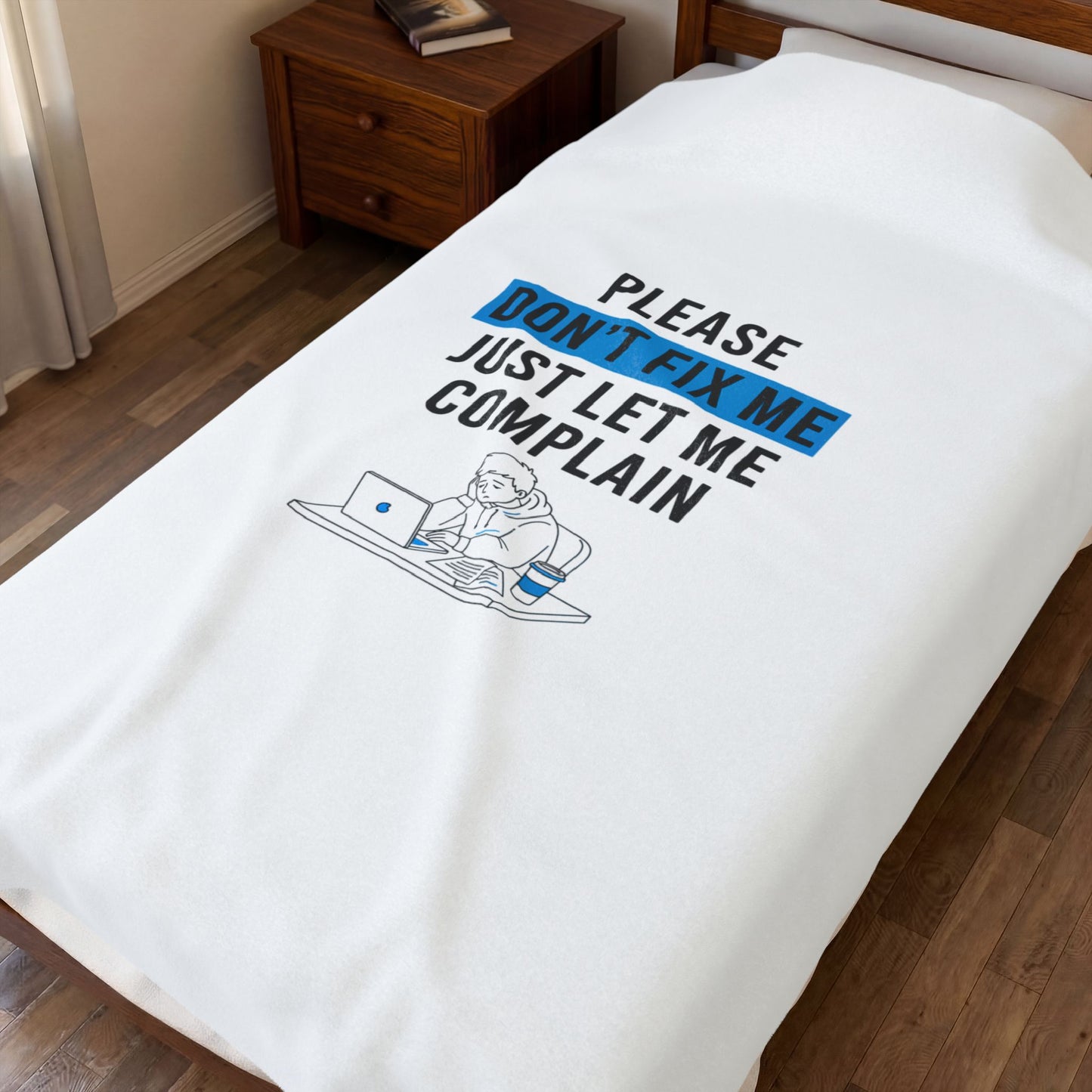 Please Don't Fix Me Blanket | Mental Health Humor, Anti-Toxic Positivity